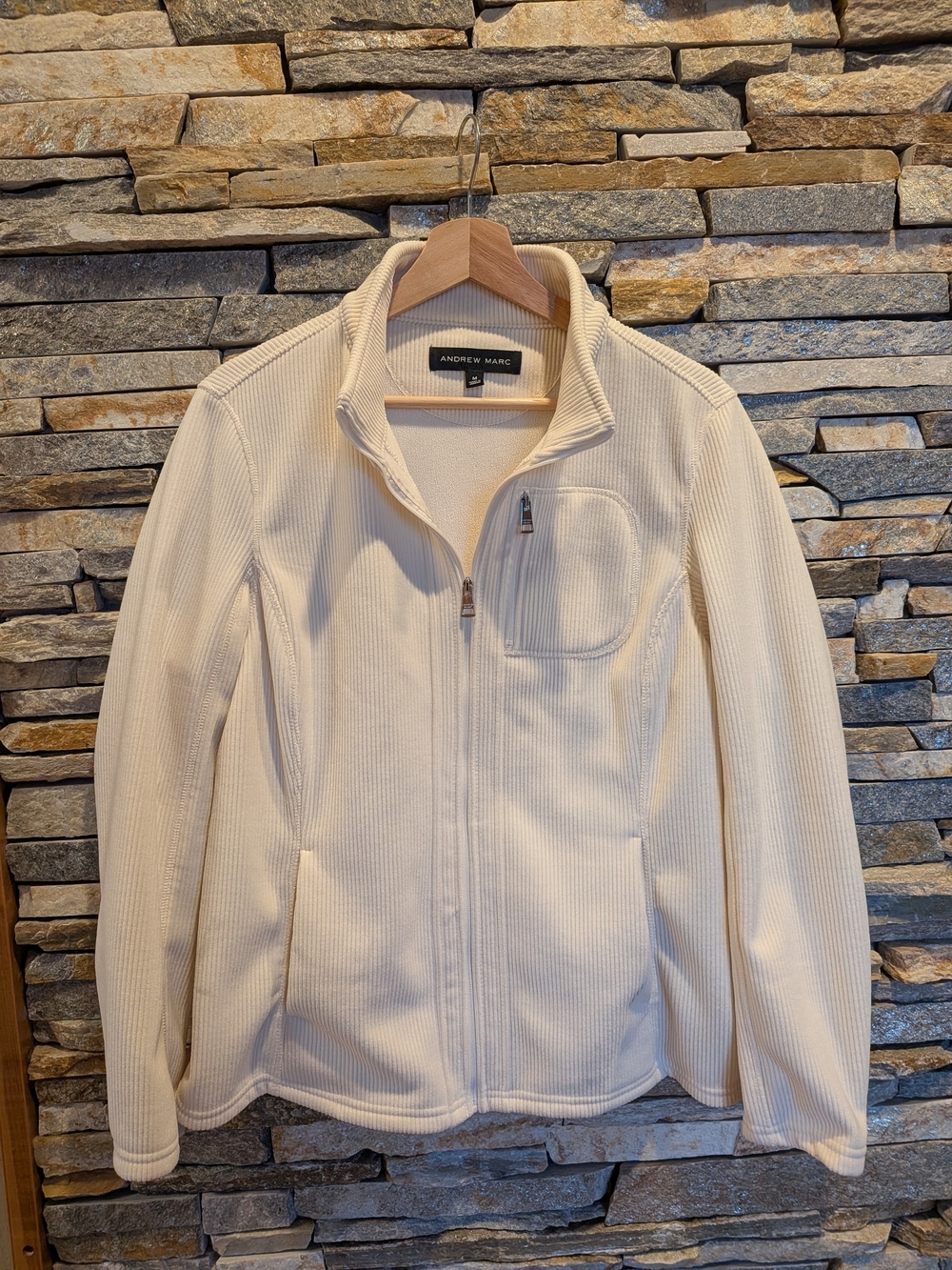 Andrew Marc Women's Cream Full-Zip Jacket